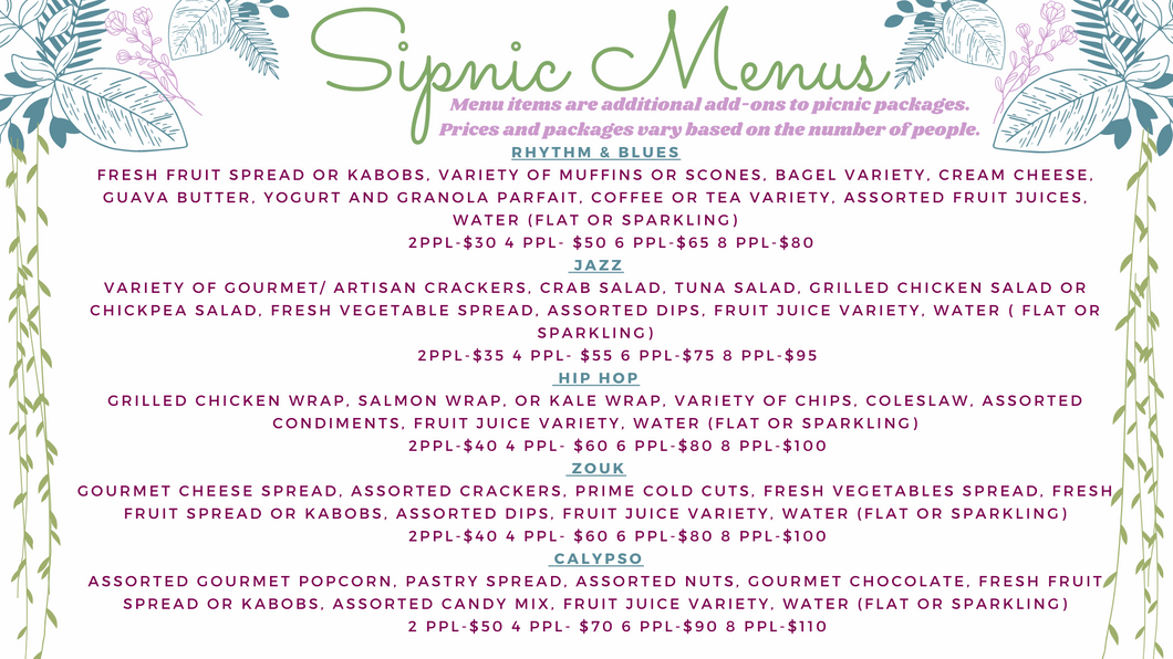 Sipnic Menus