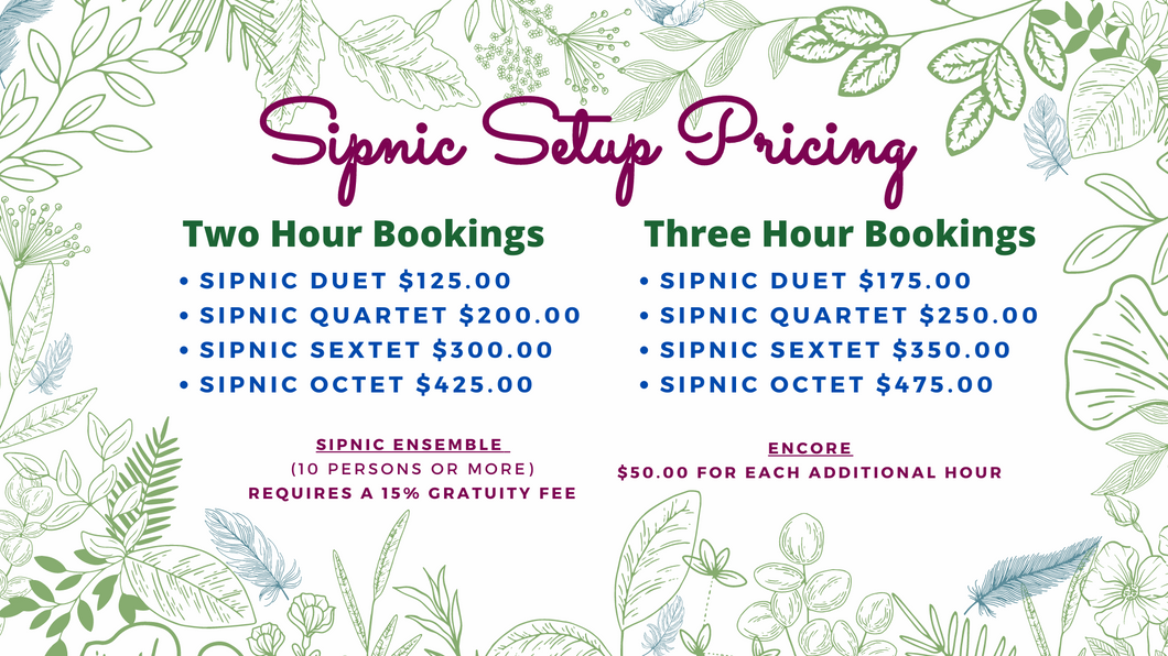 Sipnic Three Hour Bookings